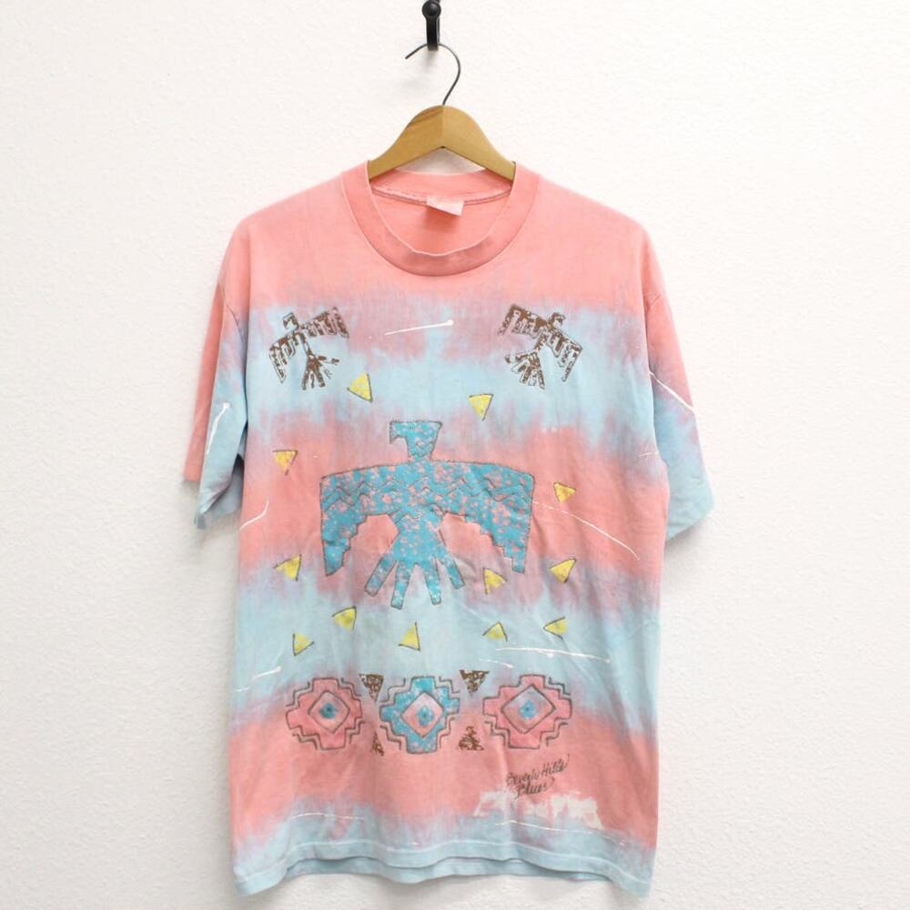 Vintage Beverly Hills Blues Aztec Art T Shirt Large